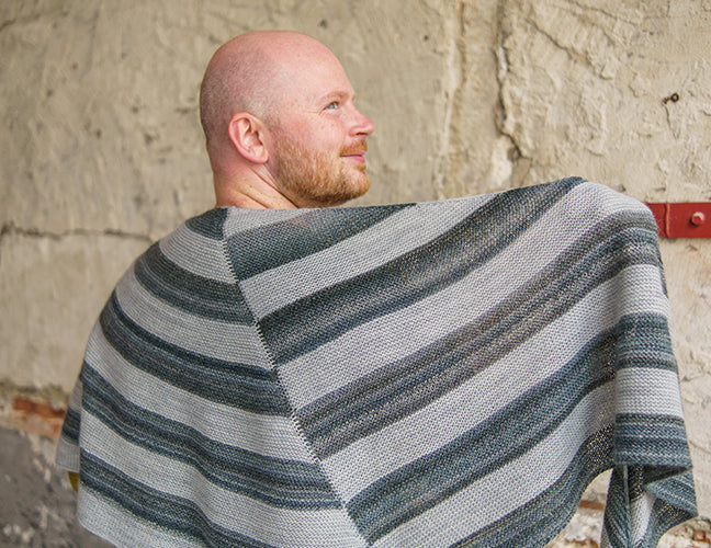 STAGGERED STRIPING SHAWL