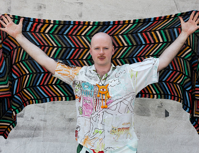 PAINTING CHEVRONS SHAWL