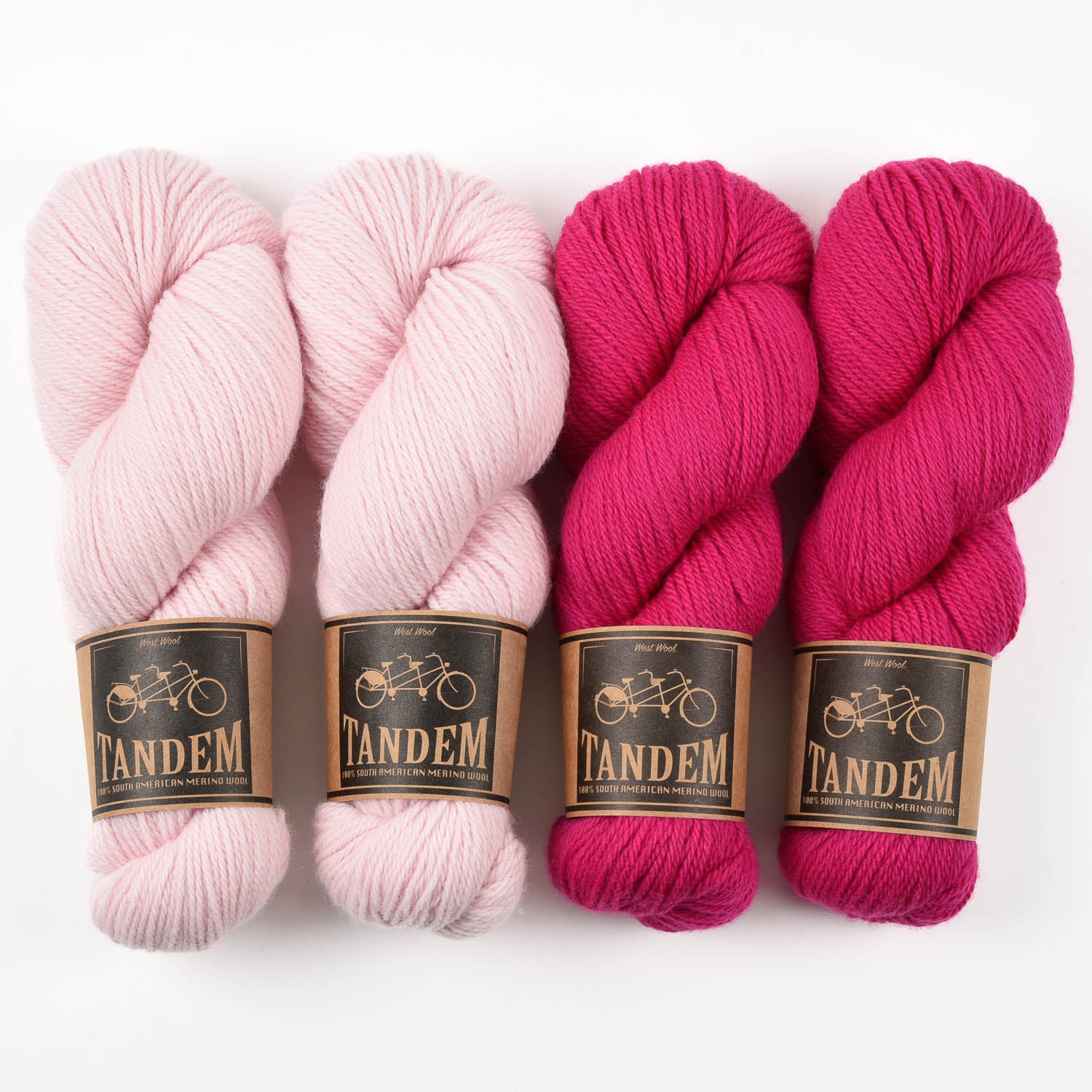 West Wool PINK AND PINKER Merino wool DK Quick Kits