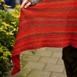 WESTKNITS SAMPLE - RED BOTANIC SHAWL