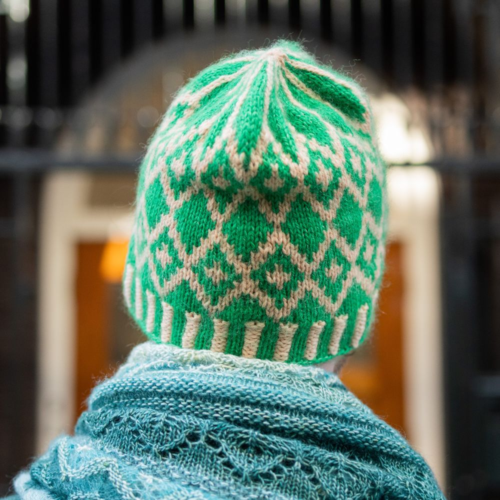 WESTKNITS SAMPLE - GREEN DIAMOND HALO HAT