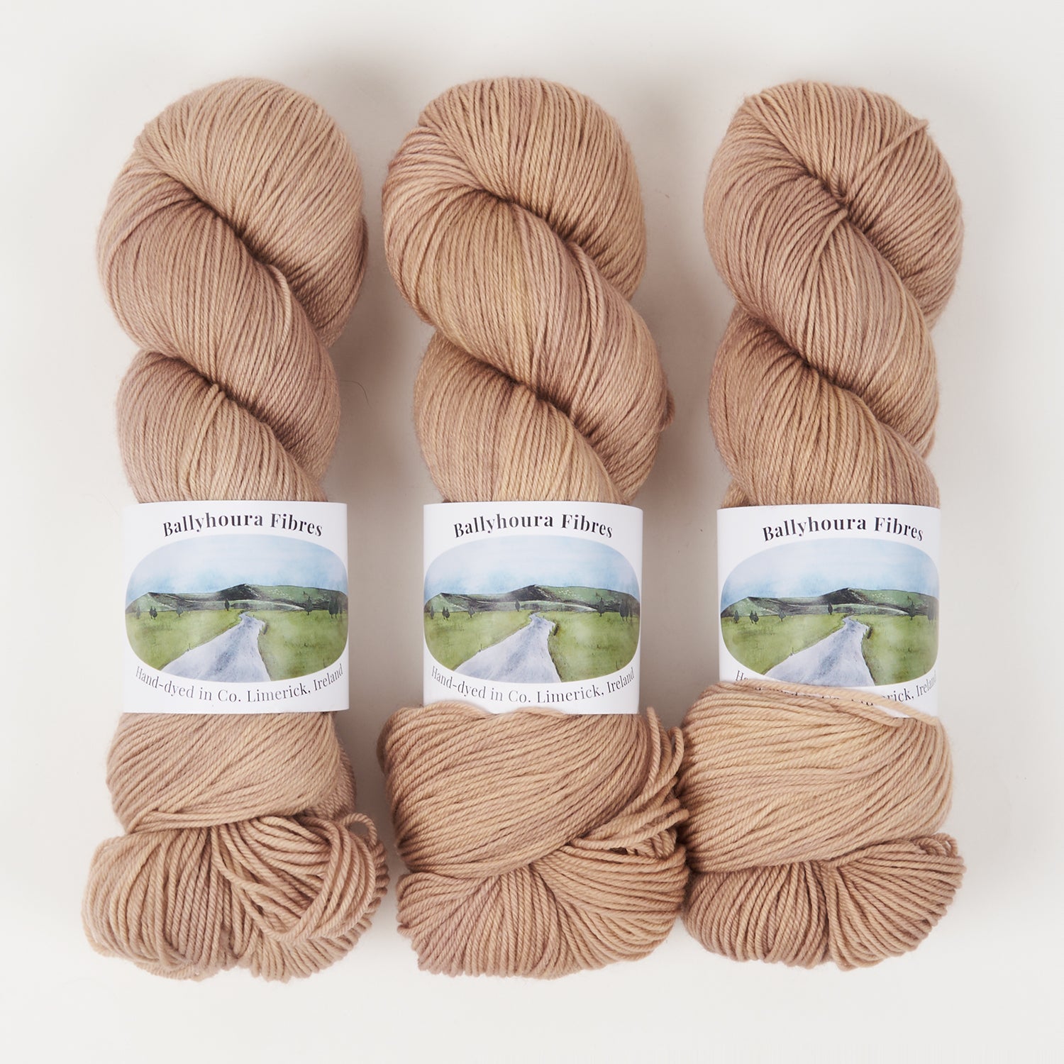 Ballyhoura Fibres 4PLY SOCK - SAND DOLLAR Merino wool Nylon Fingering brown beige Yarn