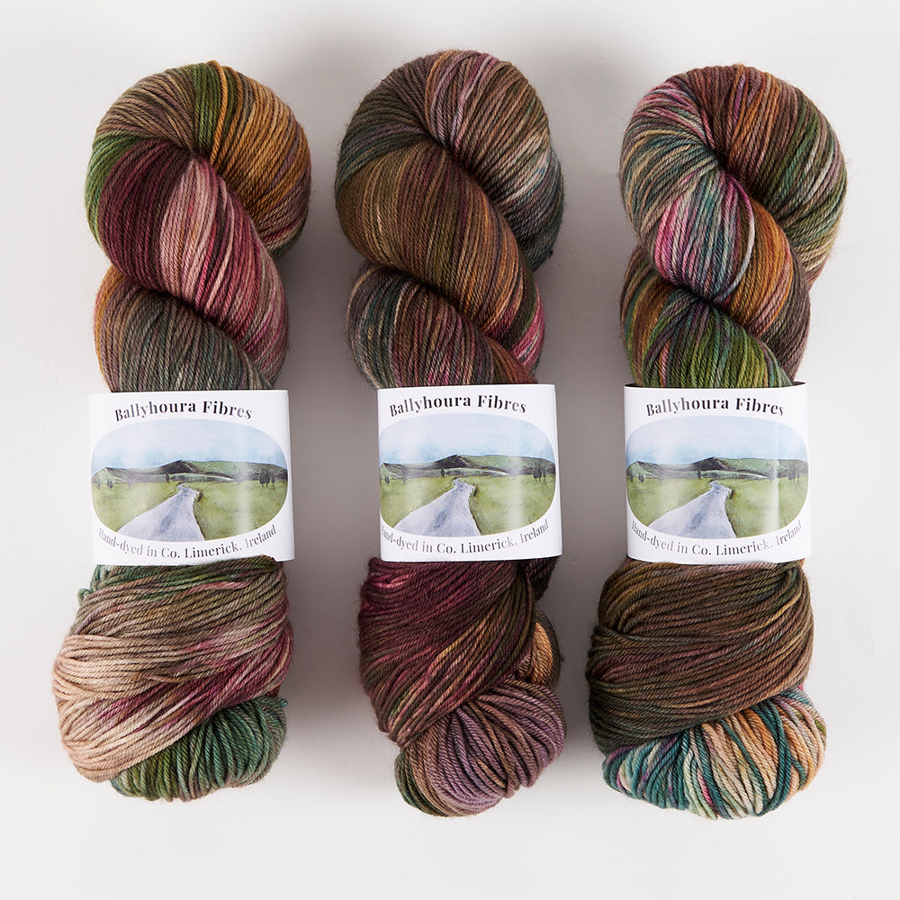 Ballyhoura Fibres 4PLY SOCK - GLOAMING Merino wool Nylon Fingering multicolour Yarn