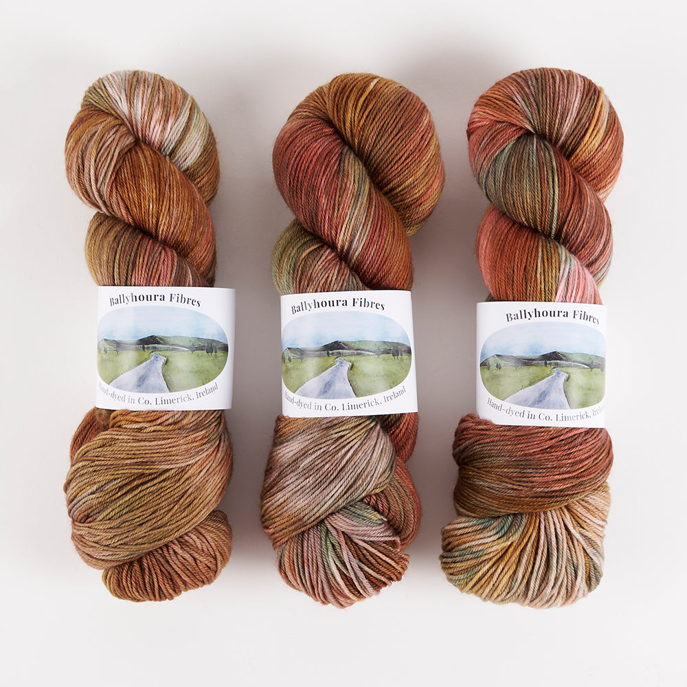 Ballyhoura Fibres 4PLY SOCK - SUSURROUS Merino wool Nylon Fingering brown Yarn