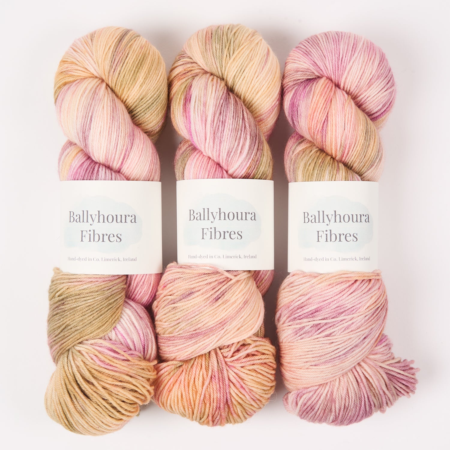 Ballyhoura Fibres 4PLY SOCK - CHERRY BLOSSOM Merino wool Nylon Fingering pink Yarn