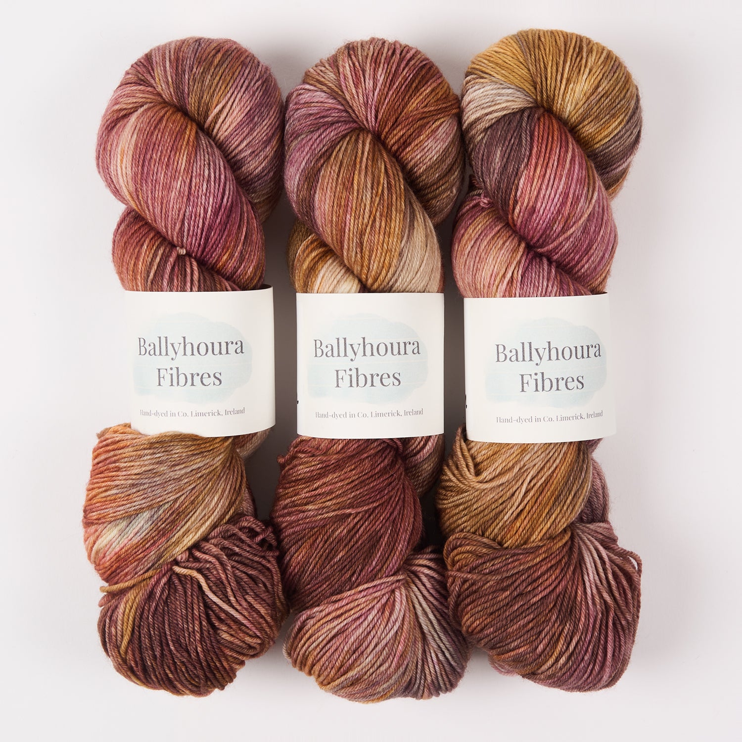 Ballyhoura Fibres 4PLY SOCK - ISLE OF RUM Merino wool Nylon Fingering brown Yarn