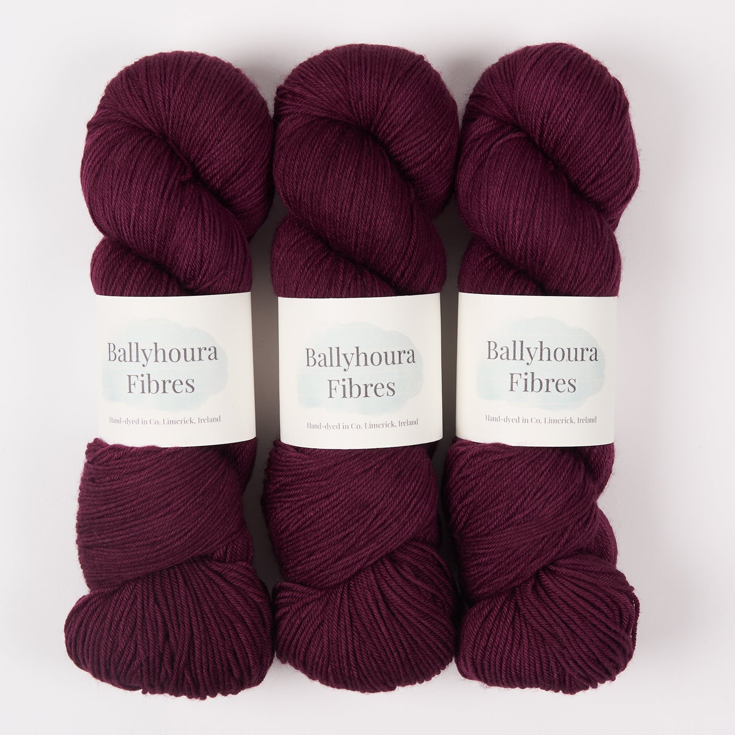 Ballyhoura Fibres 4PLY SOCK - PORT WINE Merino wool Nylon Fingering red Yarn
