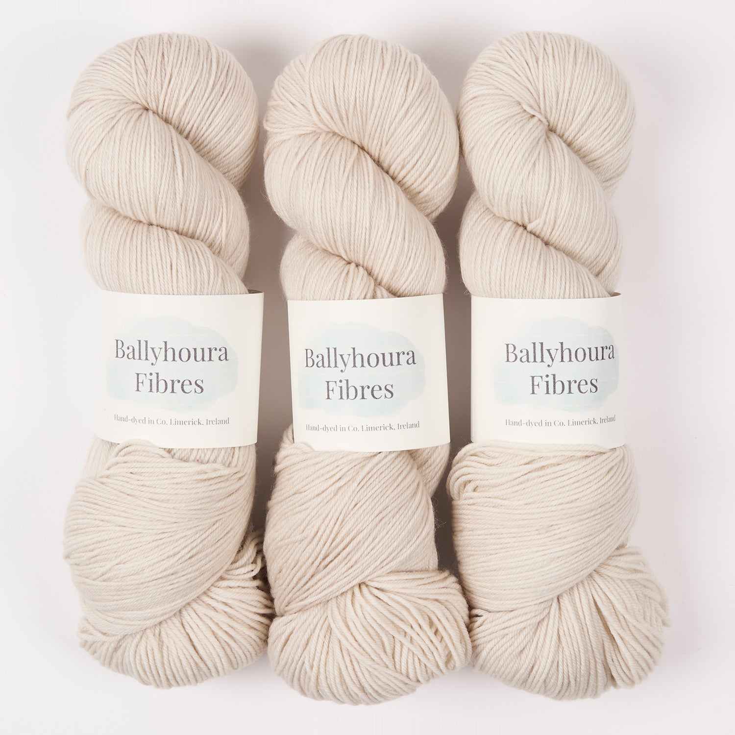 Ballyhoura Fibres 4PLY SOCK - SANDBAR Merino wool Nylon Fingering white Yarn
