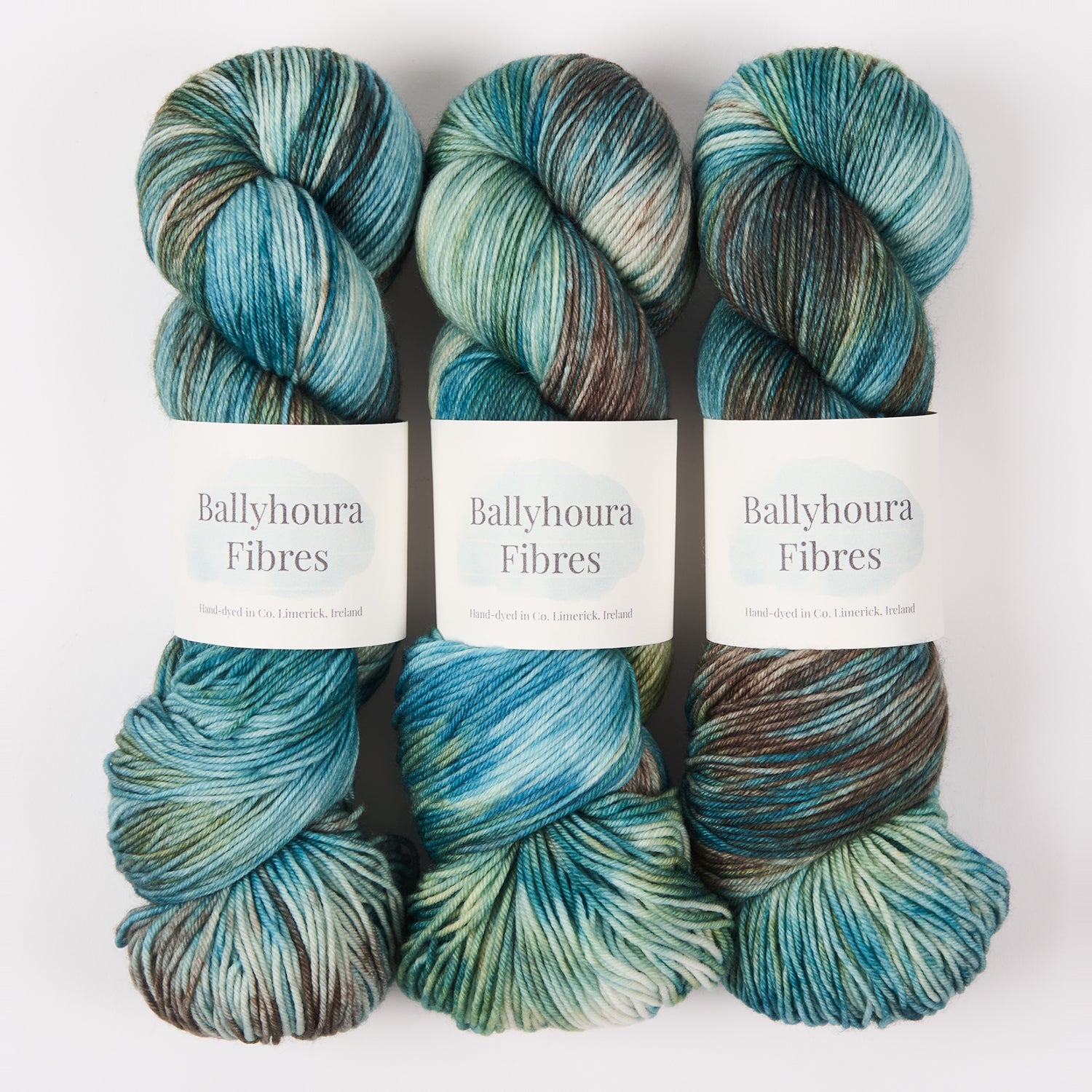 Ballyhoura Fibres 4PLY SOCK - TIDE POOL Merino wool Nylon Fingering green Yarn