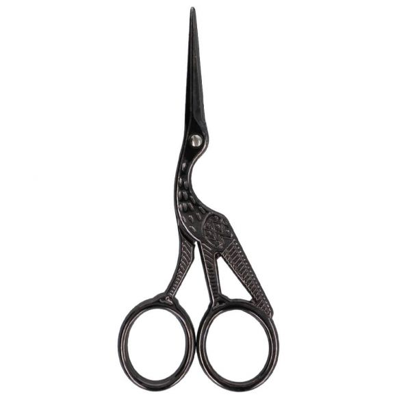 STORK EMBROIDERY SCISSORS - BLACK NICKEL