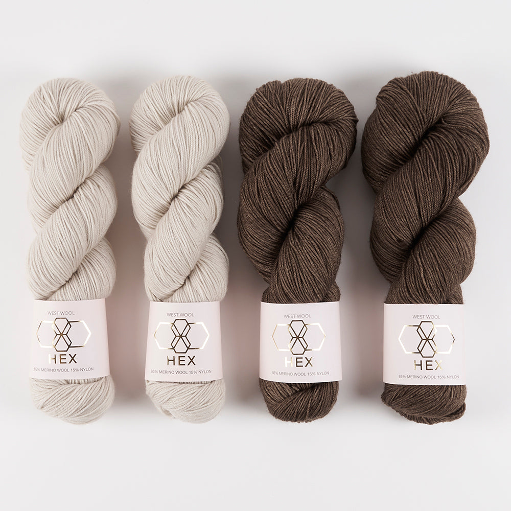 West Wool ALL THE ANGLES - POODLE PADDLE Merino wool Nylon Fingering Westknits Kits