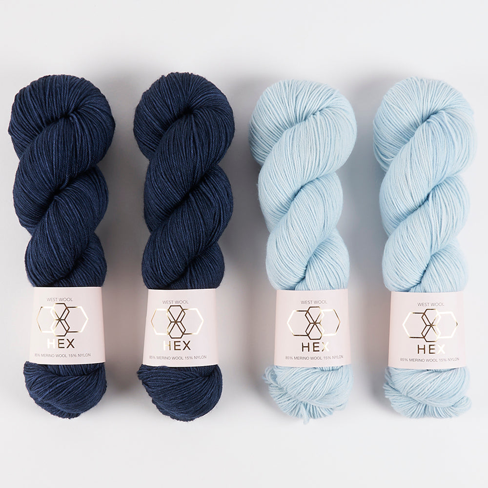 West Wool ALL THE ANGLES - SHADOW BATH Merino wool Nylon Fingering Westknits Kits