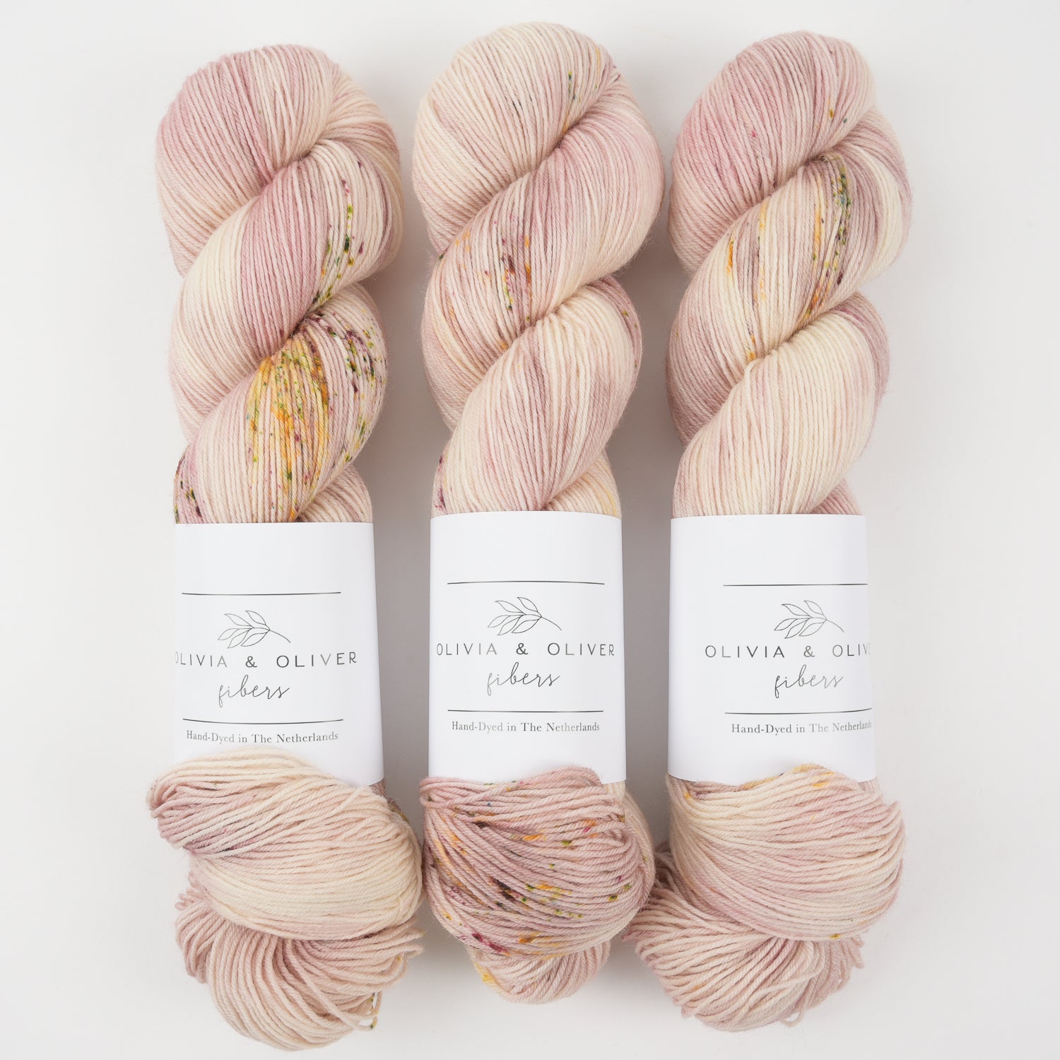 Olivia & Oliver OLIVIA BFL - APPLE BLOSSOM BFL Wool Blue Faced Leicester Fingering pink Yarn