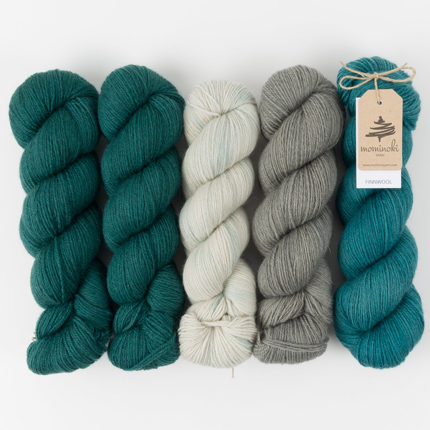 Mominoki Yarn ASHY EVERGREEN Wool Fingering Quick Kits