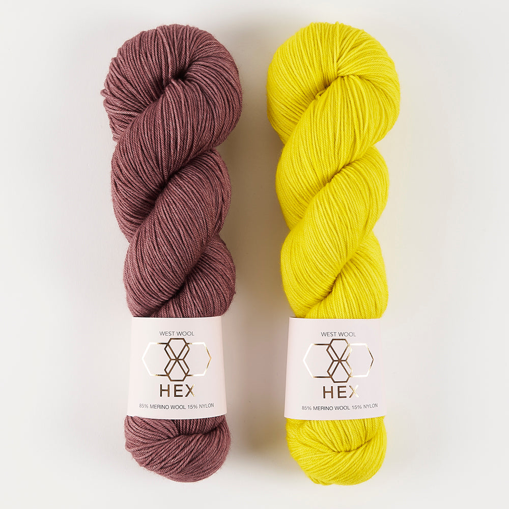 West Wool ASKEWS ME SOCKS - MAUVELLOUS BIANCA Merino wool Nylon Fingering Westknits Kits