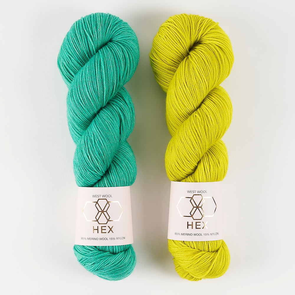West Wool ASKEWS ME SOCKS - VINTAGE DAZZLE Merino wool Nylon Fingering Westknits Kits