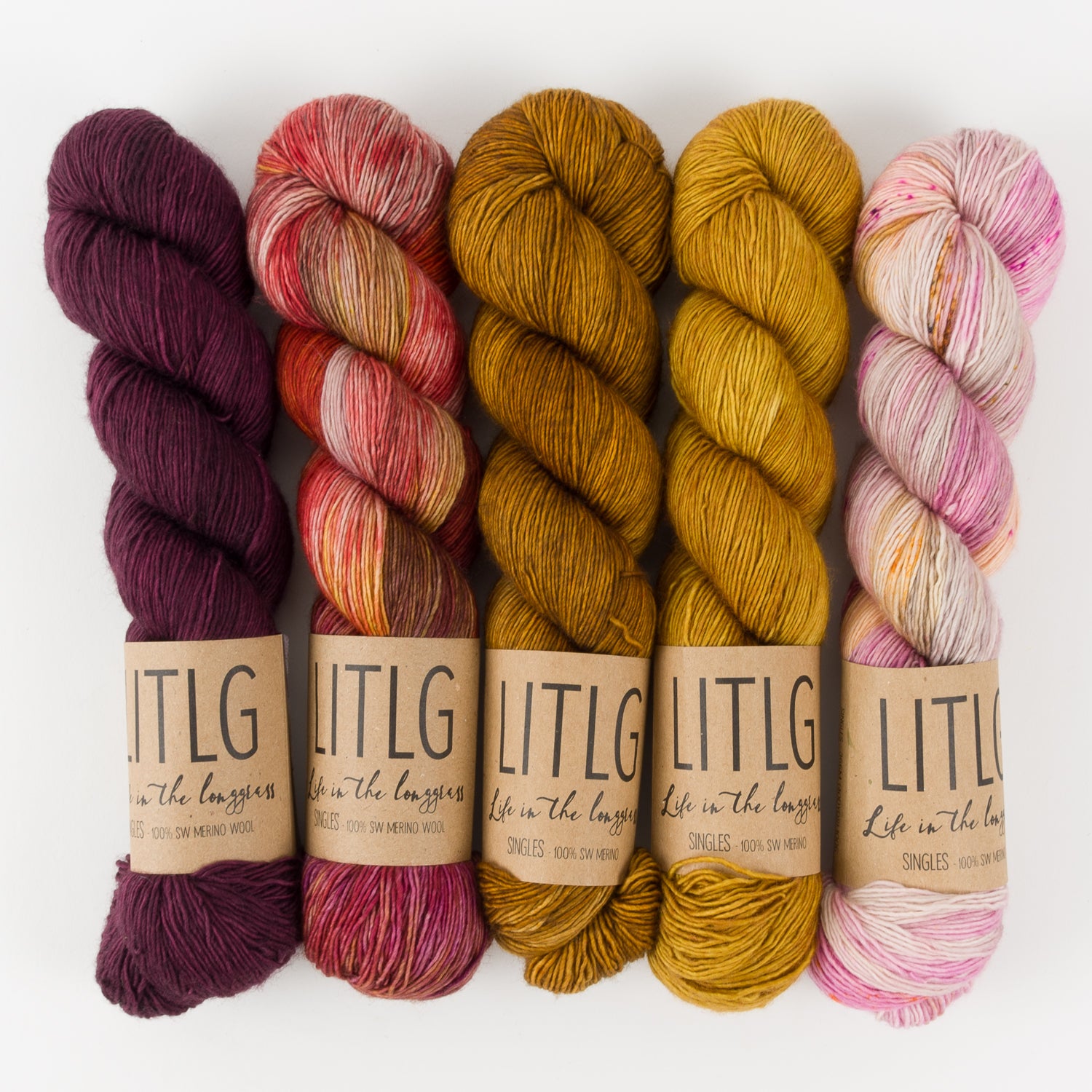 Life in The Long Grass AUTUMN ROSES Merino wool Fingering Quick Kits
