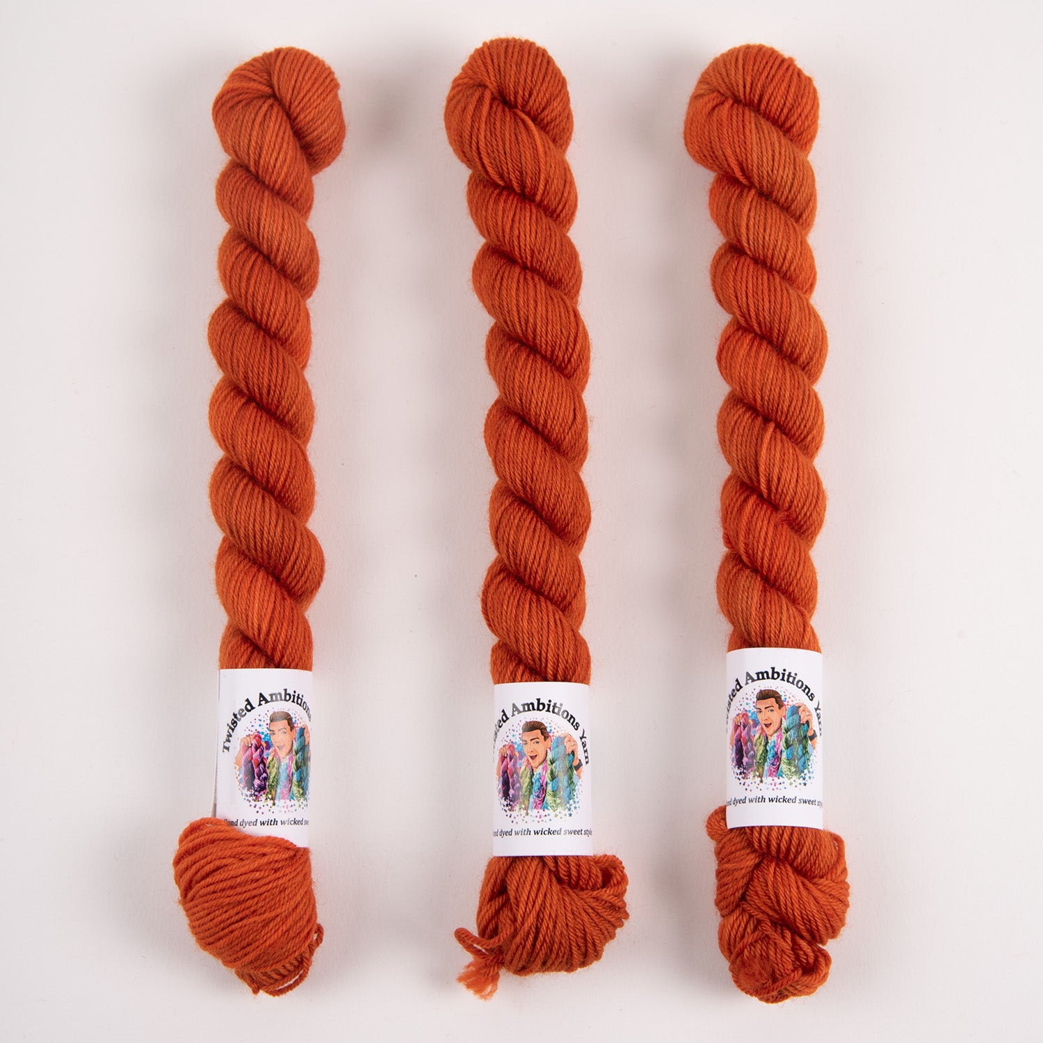 Twisted Ambitions SWEET SOCK MINI - AMBER Merino wool Nylon Fingering orange Yarn