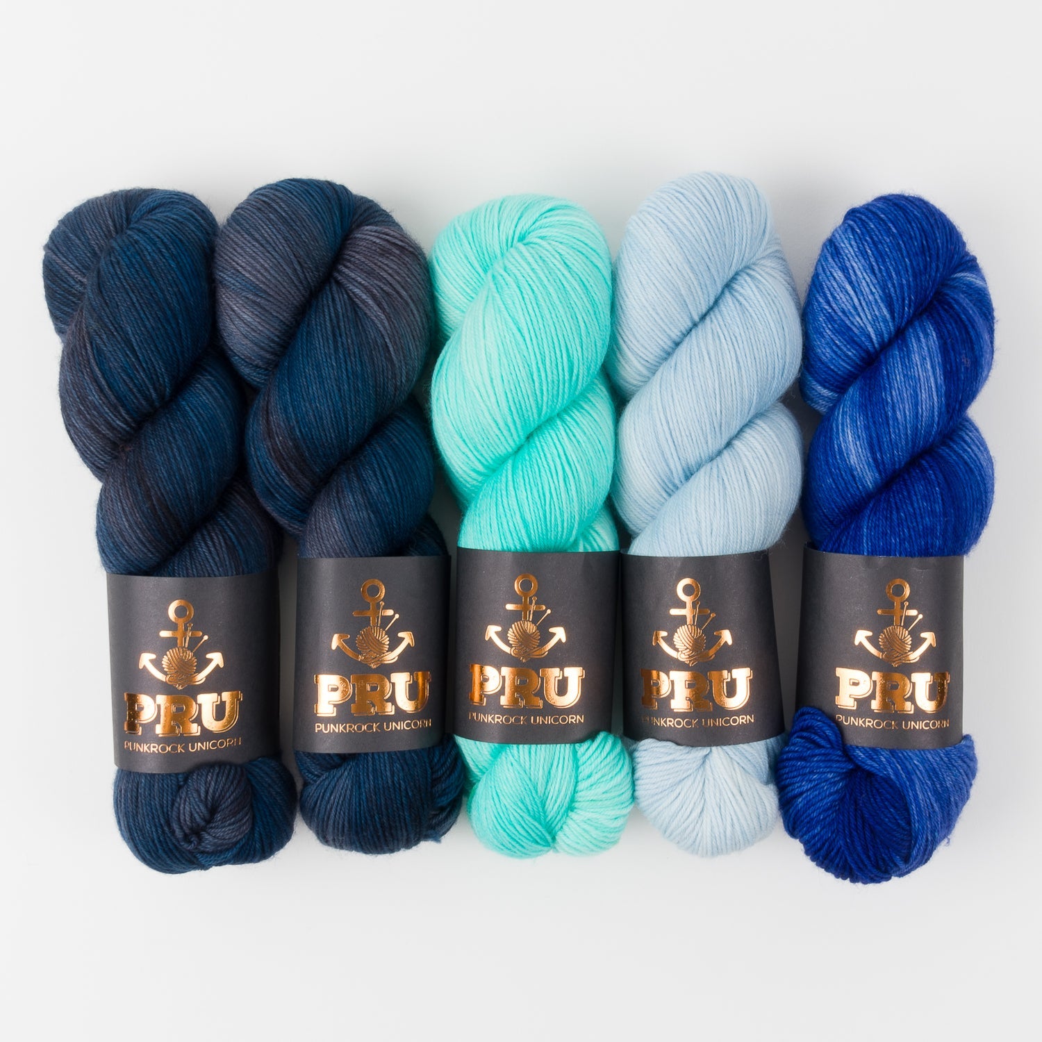 Punk Rock Unicorn WESTKNITS KIT - AQUA ATLANTIC Merino wool Nylon Fingering blue turquoise Westknits Kits
