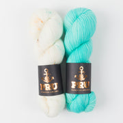 Punk Rock Unicorn AQUA CLOUDS Merino wool Nylon Fingering Quick Kits