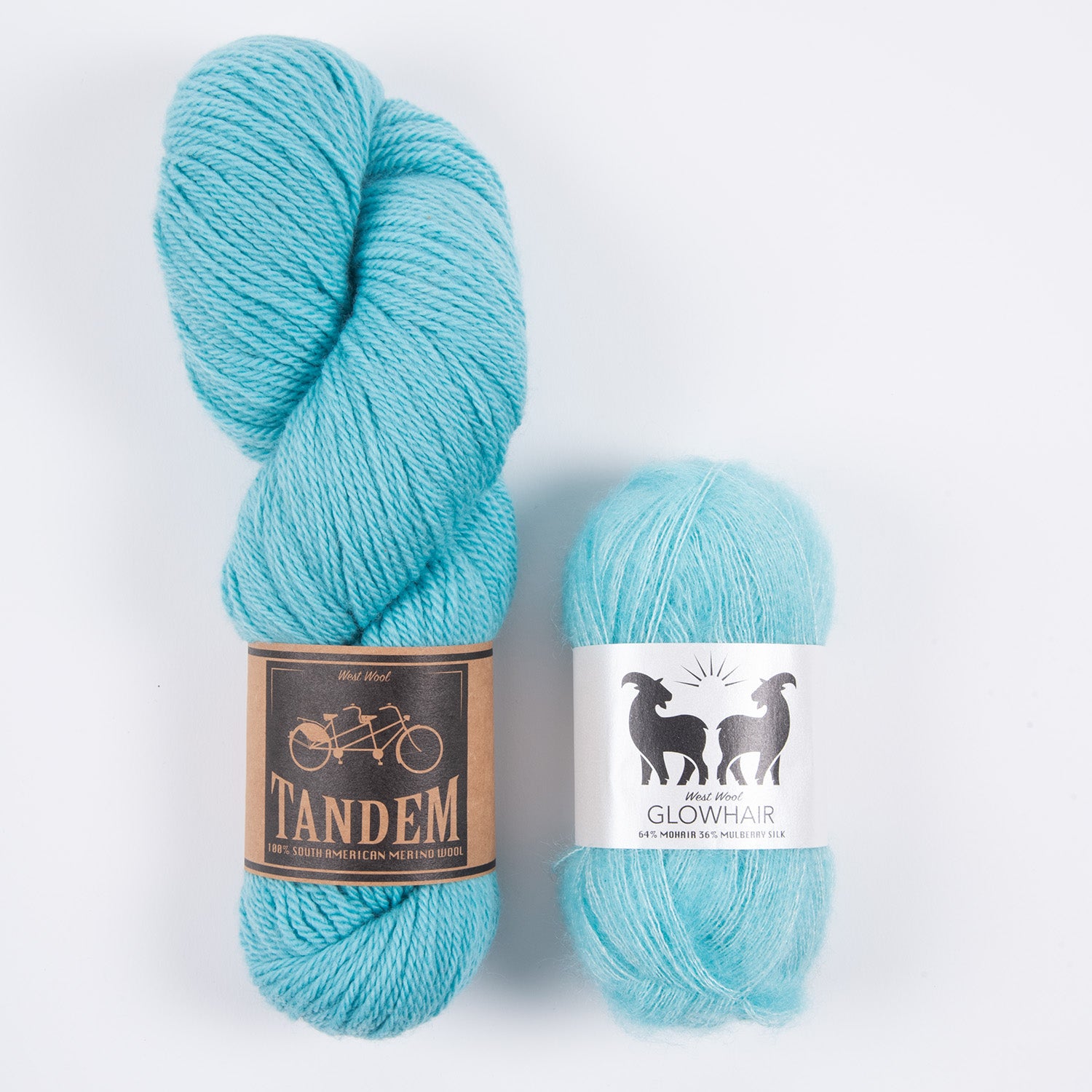West Wool AQUAMARINE MOHAIR MATCH FOUR DK Mohair Silk Merino wool Mixed Weight Quick Kits