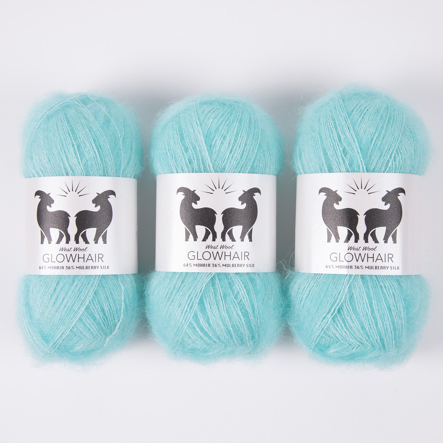 West Wool GLOWHAIR - AQUAMARINE Mohair Silk Lace turquoise blue Yarn