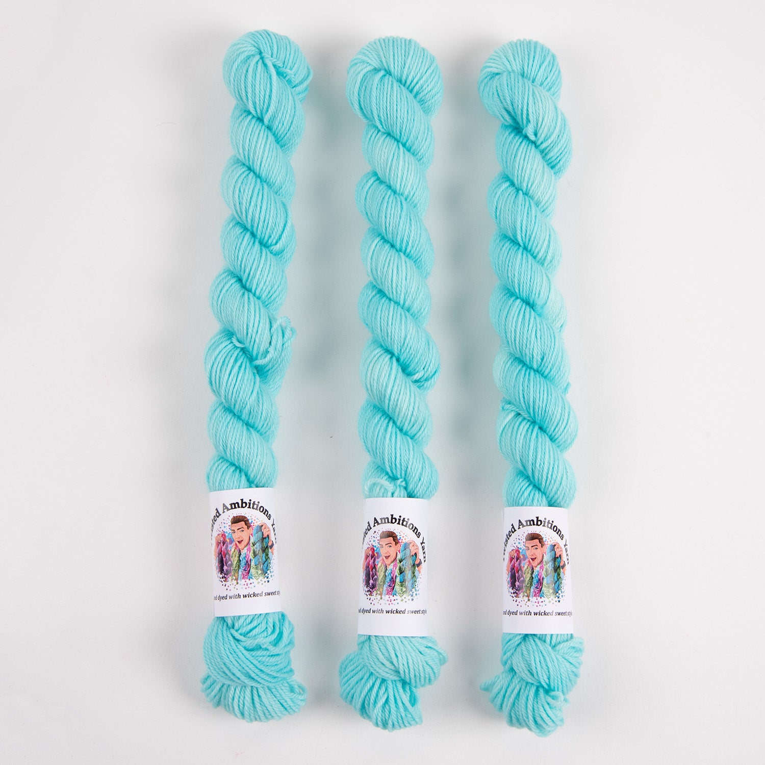 Twisted Ambitions SWEET SOCK MINI - ARCTIC Merino wool Nylon Fingering blue Yarn