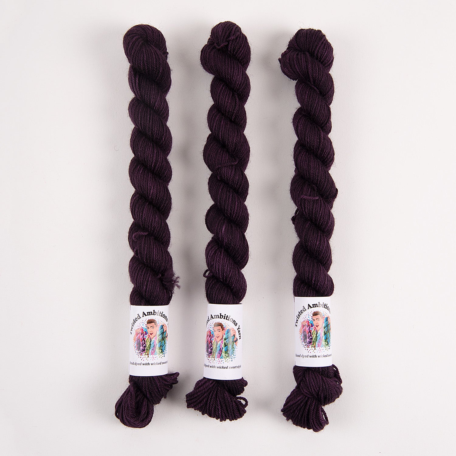 Twisted Ambitions SWEET SOCK MINI - AUBERGINE Merino wool Nylon Fingering purple Yarn