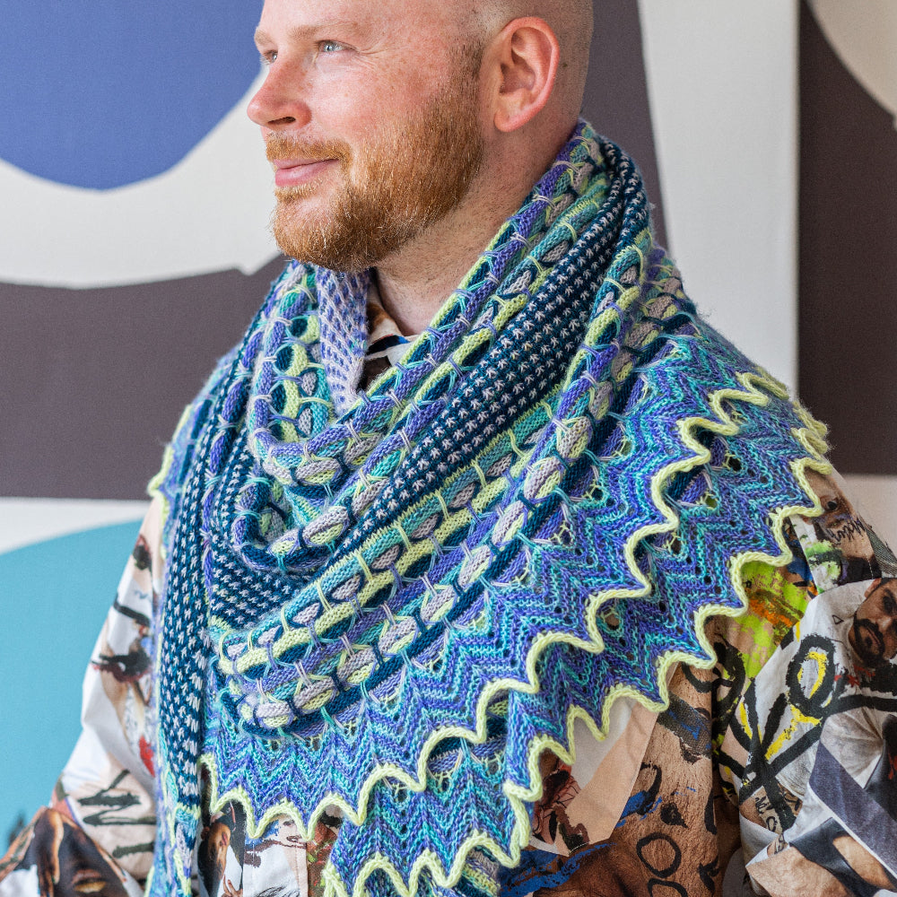 WESTKNITS NO. 13 FIVE-COLOR CONTRAST SHAWLS