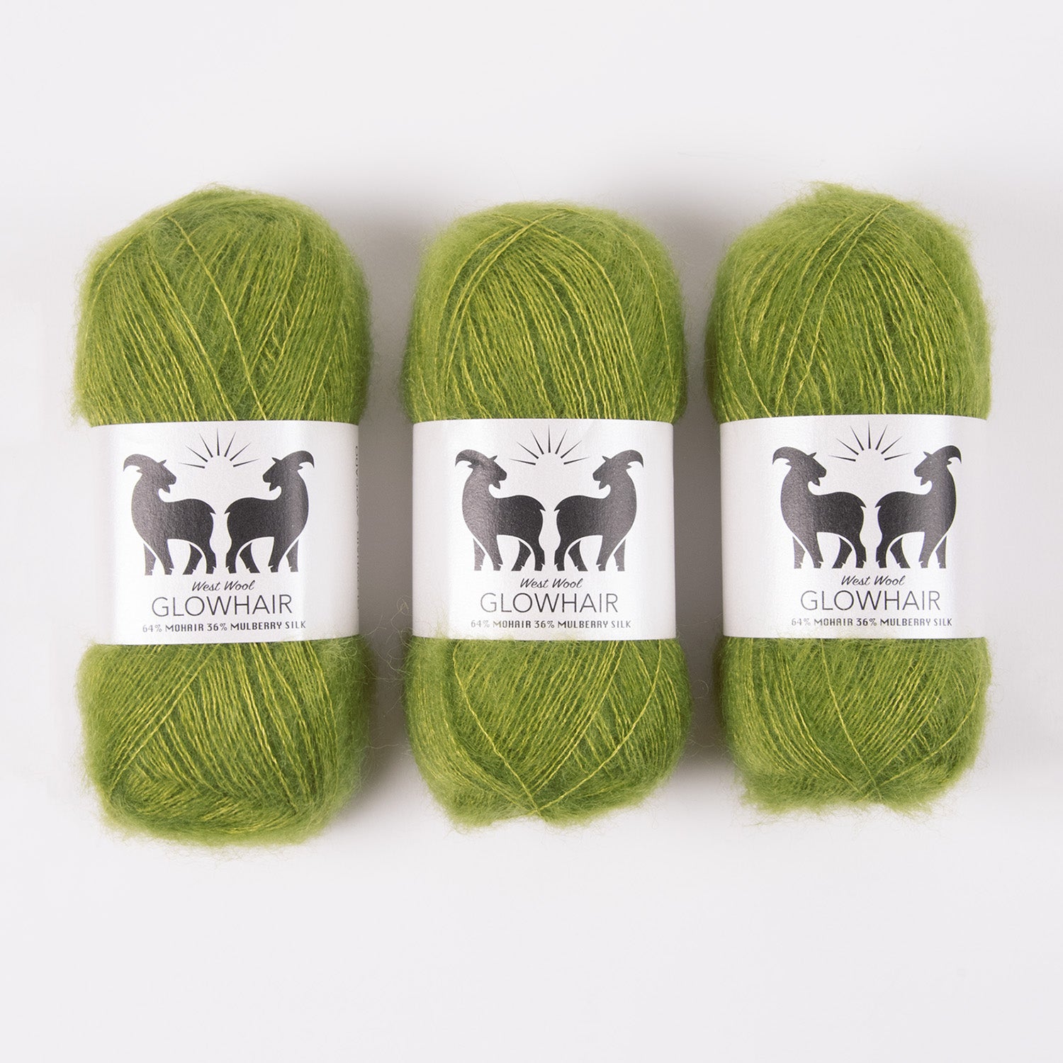 West Wool GLOWHAIR - AVOCADO Mohair Silk Lace green Yarn