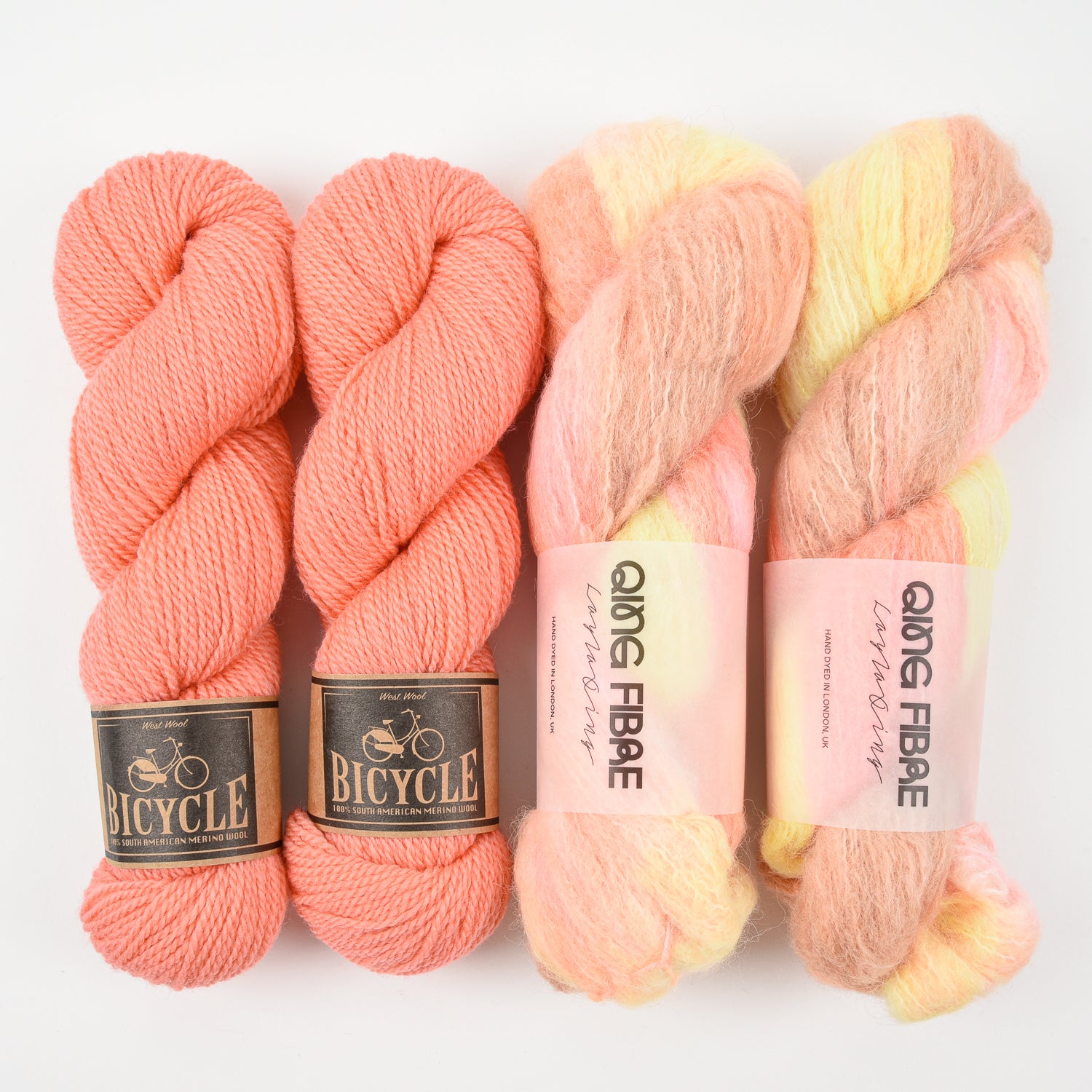 Qing Fibre BABY FLAMINGO Alpaca Merino wool Silk Mixed Weight Quick Kits