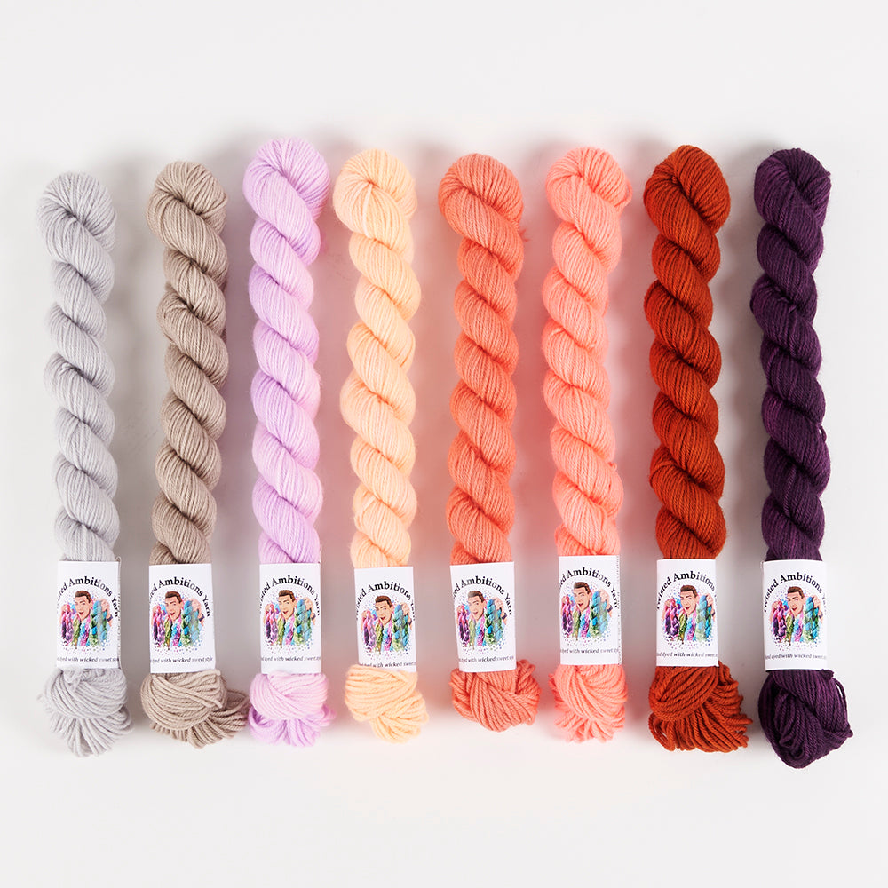 Twisted Ambitions SUNRISE SONG Merino wool Nylon Fingering Quick Kits