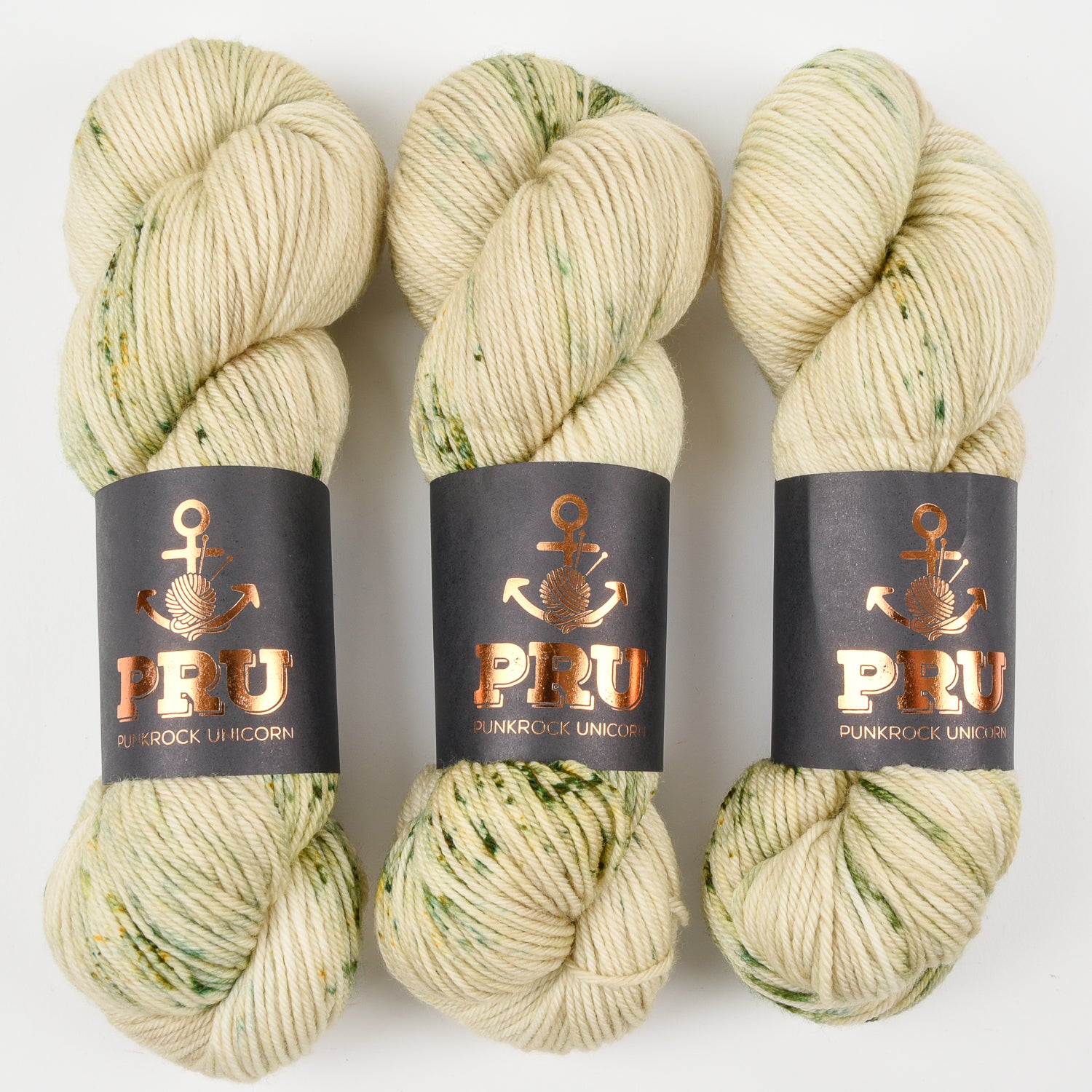 Punk Rock Unicorn SOUL DK - BASIL OATS Merino wool Nylon DK Sock green cream Yarn