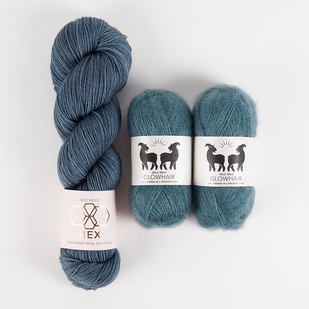 West Wool NIMBUS MORGAINE Merino wool Mohair Silk Nylon Fingering Quick Kits
