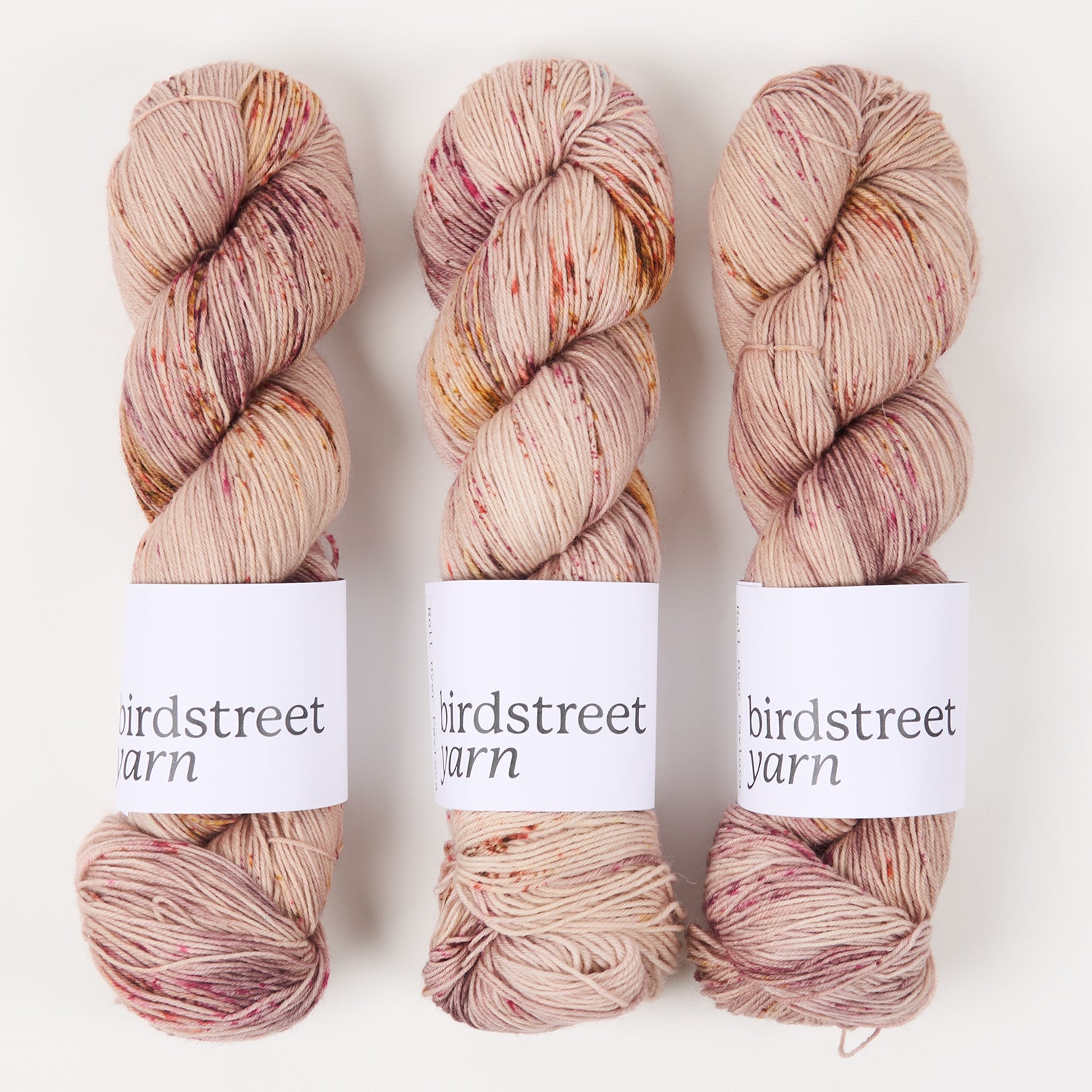 Birdstreet Yarn BIRDSTREET BFL - ROLL OVER PAVLOVA BFL Wool Blue Faced Leicester Nylon Fingering pink Yarn