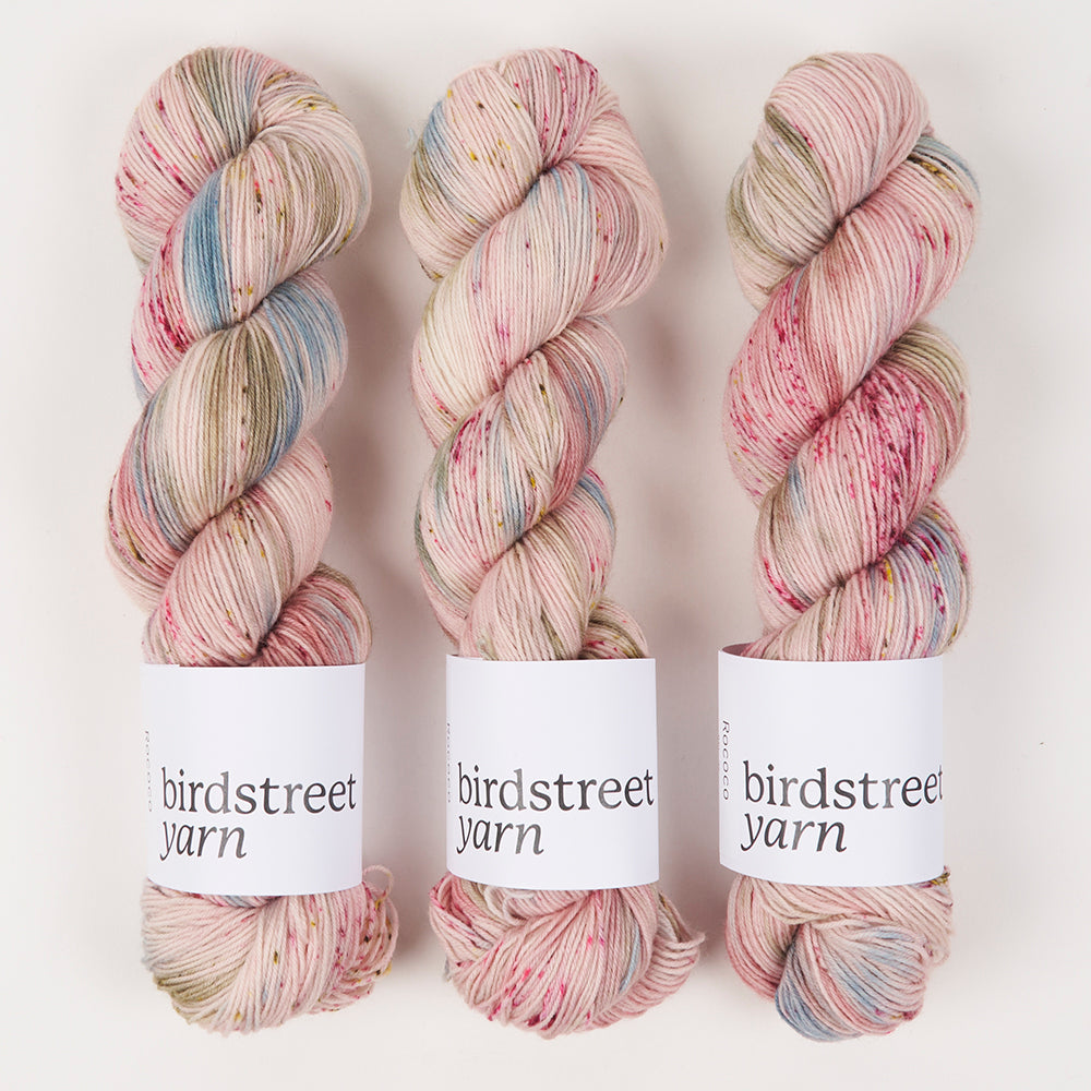 Birdstreet Yarn BIRDSTREET BFL - ROCOCO BFL Wool Blue Faced Leicester Nylon Fingering multicolour pink Yarn