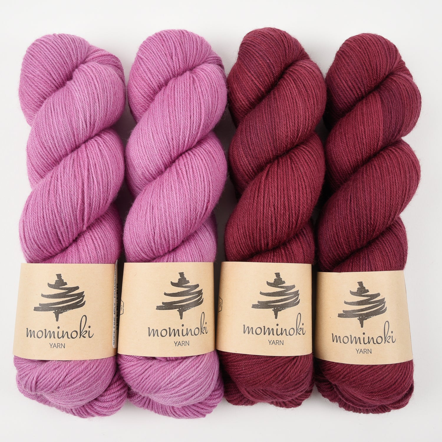 Mominoki Yarn BLACK FRAMBOISE Merino wool Polyamide Fingering Quick Kits