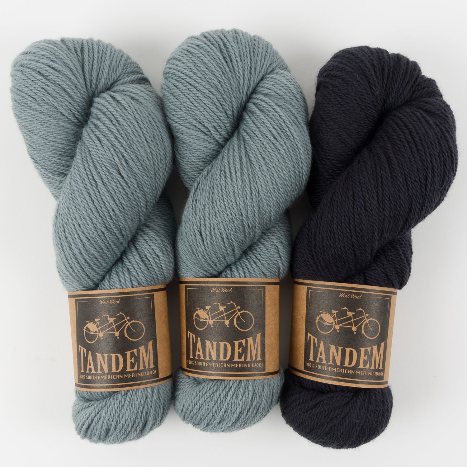 West Wool BLUE DUO Merino wool DK Quick Kits
