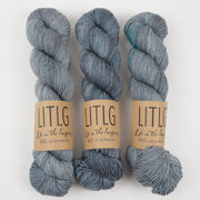 Life in The Long Grass LITLG SINGLES - BLUE ICE Merino wool Fingering blue Yarn