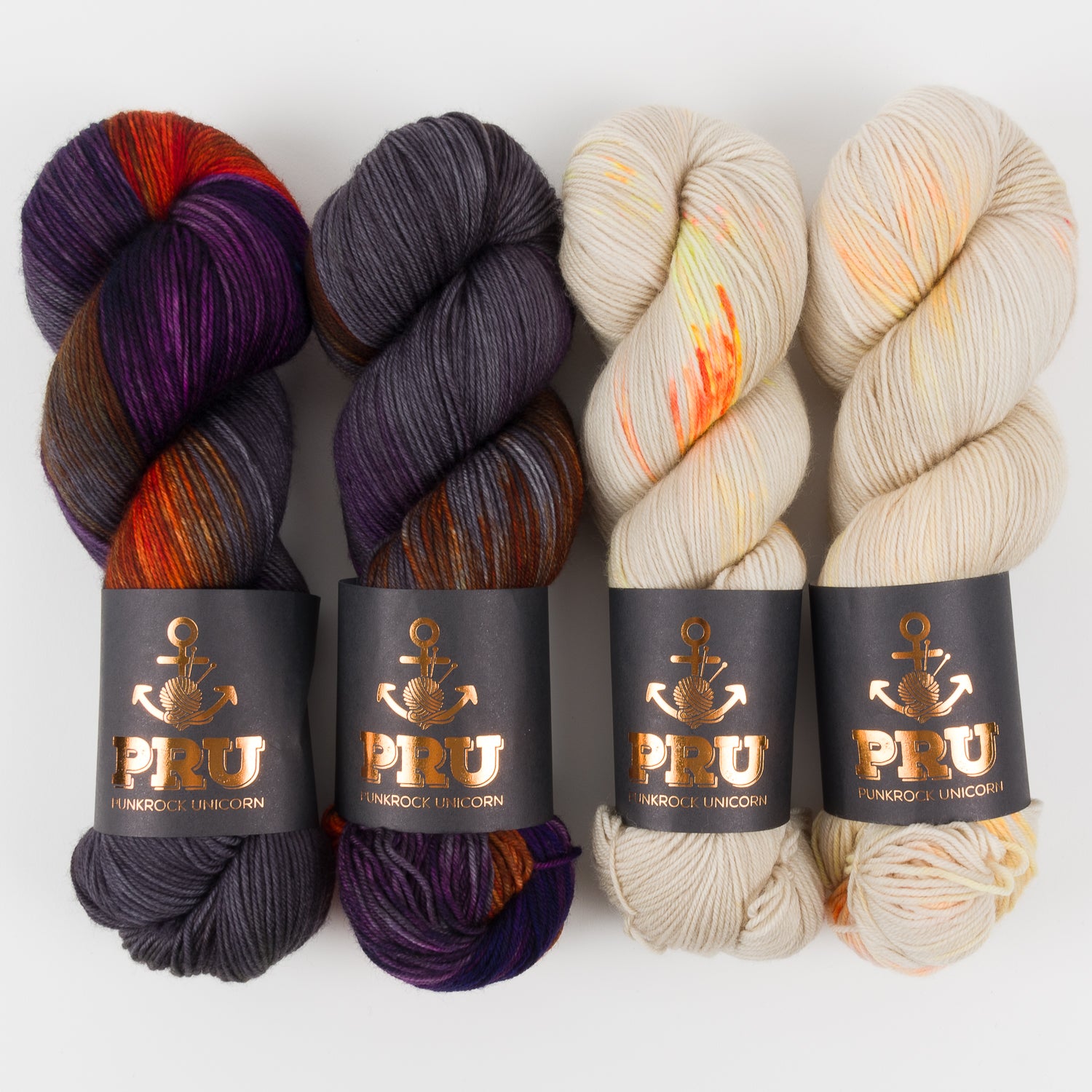 Punk Rock Unicorn BONFIRE CONTRAST Merino wool Nylon Fingering Quick Kits