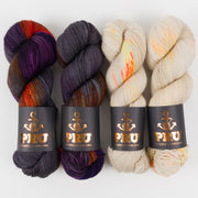 Punk Rock Unicorn BONFIRE CONTRAST Merino wool Nylon Fingering Quick Kits