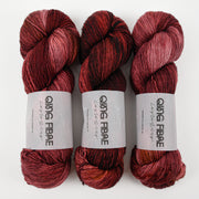 Qing Fibre DASHING SASSY - BOYSENBERRY Merino wool Fingering red Yarn