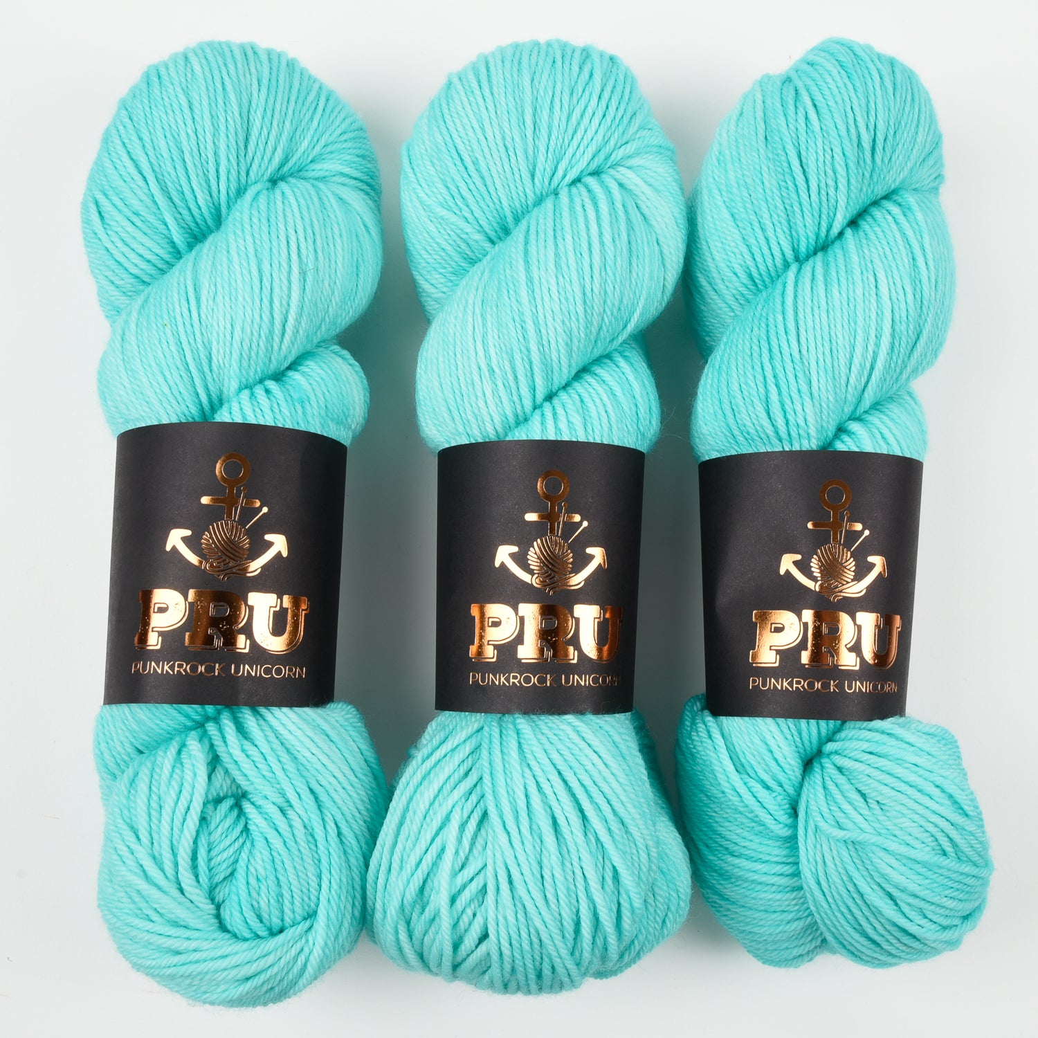 Punk Rock Unicorn SOUL DK - BRIGHT AQUA Merino wool Nylon DK Sock blue Yarn