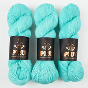 Punk Rock Unicorn SOUL DK - BRIGHT AQUA Merino wool Nylon DK Sock blue Yarn