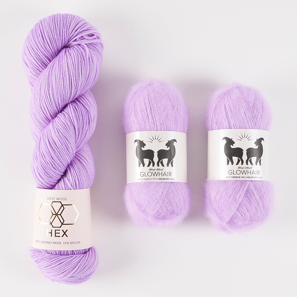 West Wool BRIOSHAWL - UNICORN Merino wool Mohair Silk Nylon Fingering Westknits Kits