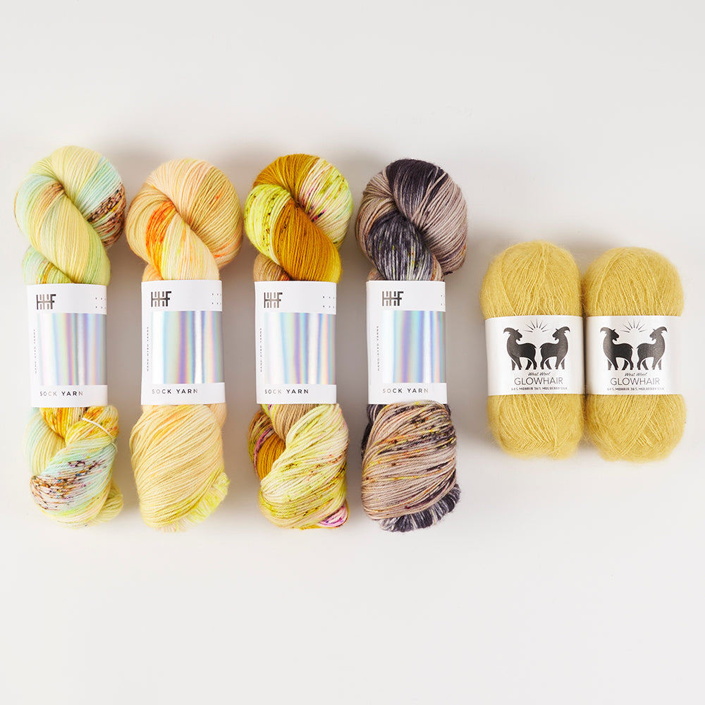 Hedgehog Fibres BUTTERCUP BUG Merino wool Mohair Silk Fingering Quick Kits