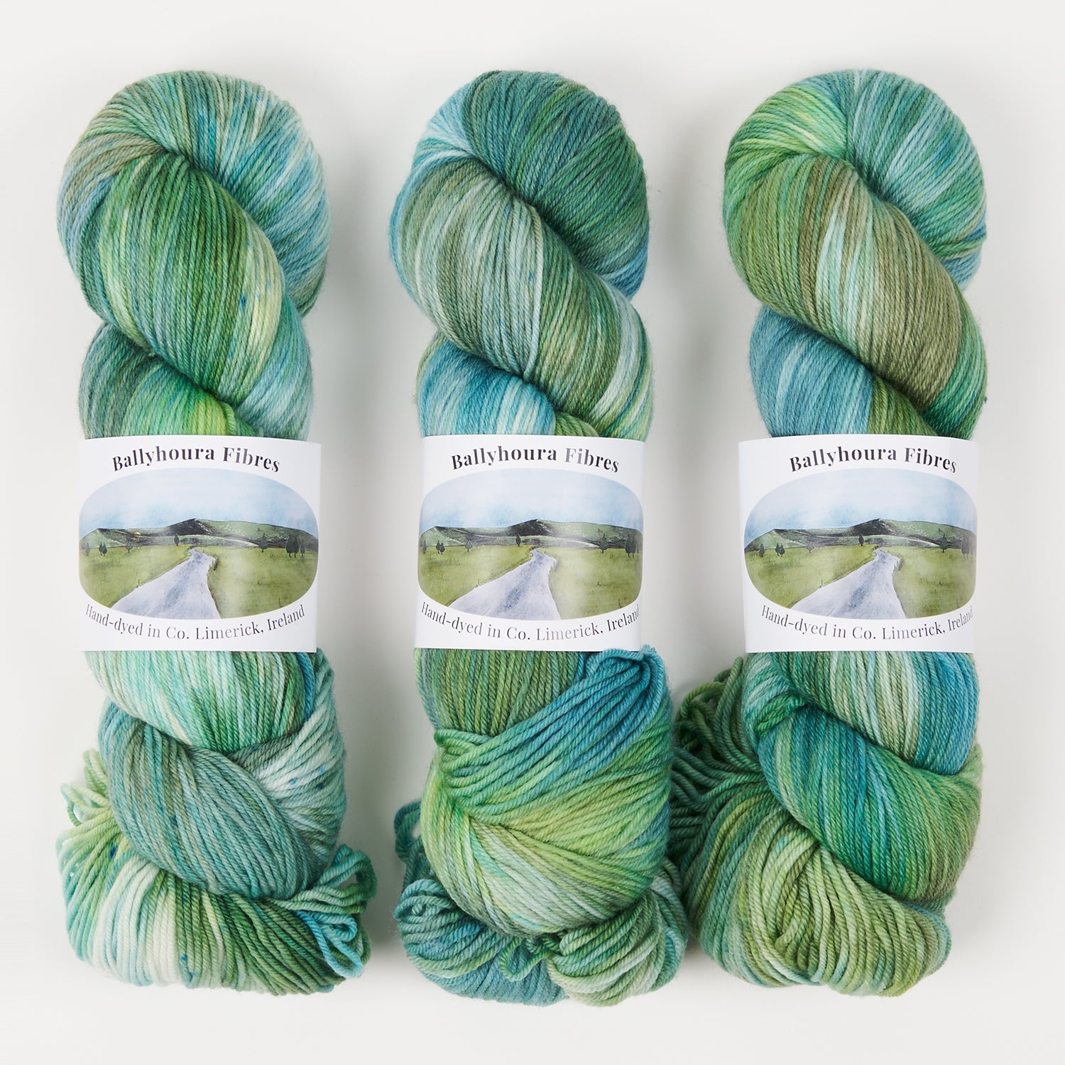 Ballyhoura Fibres 4PLY SOCK - WALDEN Merino wool Nylon Fingering green turquoise Yarn