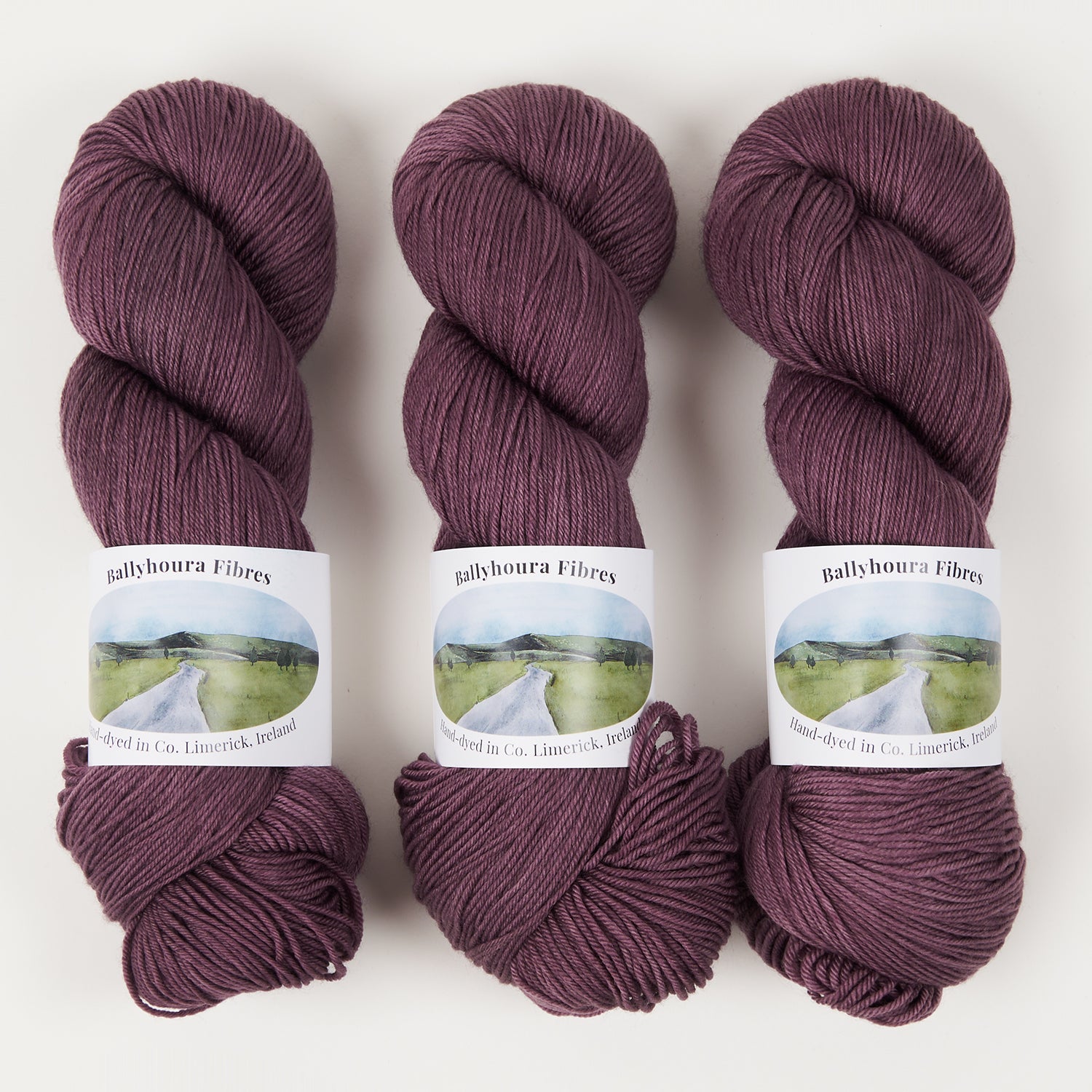 Ballyhoura Fibres 4PLY SOCK - BRAMBLE Merino wool Nylon Fingering purple Yarn