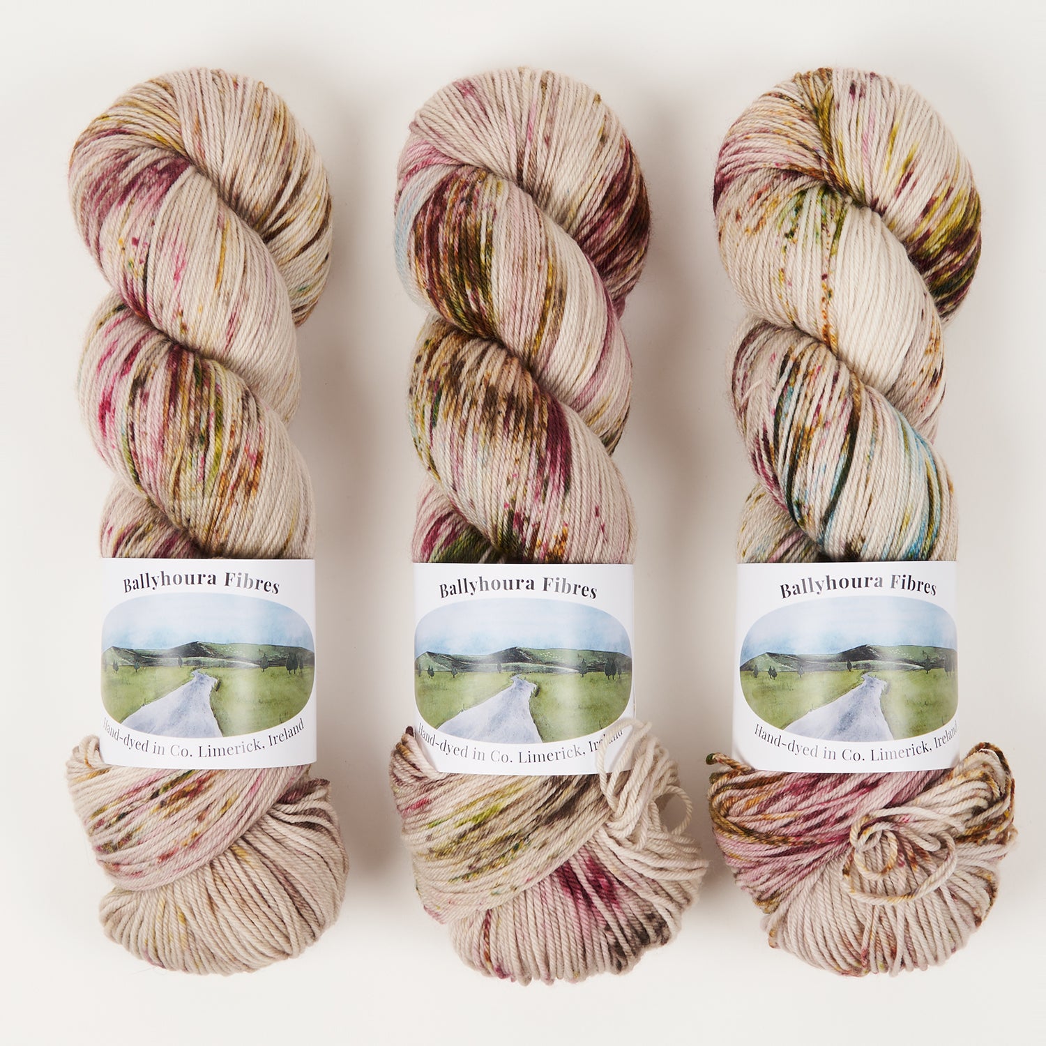 Ballyhoura Fibres 4PLY SOCK - FIBRE FRIENDS Merino wool Nylon Fingering cream multicolour beige Yarn