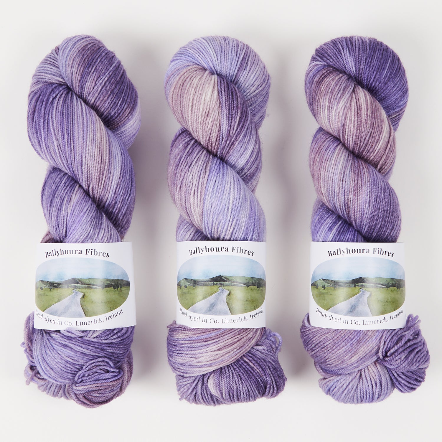 Ballyhoura Fibres 4PLY SOCK - LAVENDER Merino wool Nylon Fingering purple Yarn